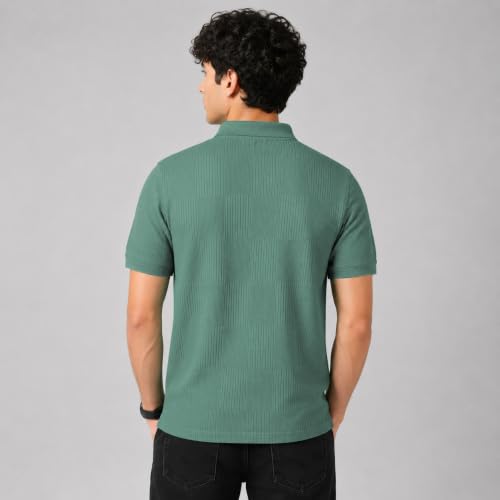 Image of TOPLOT Men's Polo T Shirt | Half Sleeve Design | Comfortable Fit Wear | Stylish Casual Look | Breathable Feel |Modern Style | Easy Movement | Casual & Everyday Wear (5280)