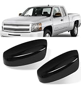 Unbranded Gloss Black Side Mirror Cover Caps – Top Half – Fits Chevy Silverado & GMC Sierra 1500 2019-2024 – 2-Piece Set