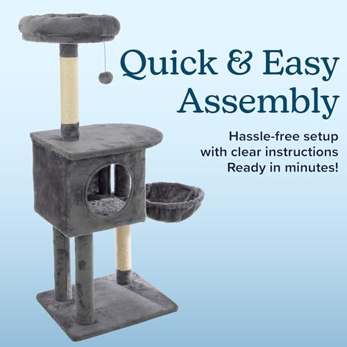 Torre para Gatos de 47 pulgadas con Hamaca y Rascadores miniatura 5