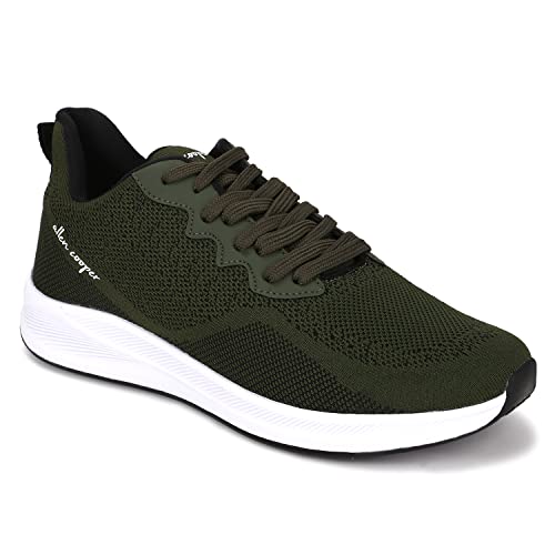 Allen Cooper Training,Road Running,Cricket,Gym,Sports Comfortable Extra Max Cusion with Memory Foam Insole Running Shoes for Men(602 | Olive | Size-6,7,8,9,10)