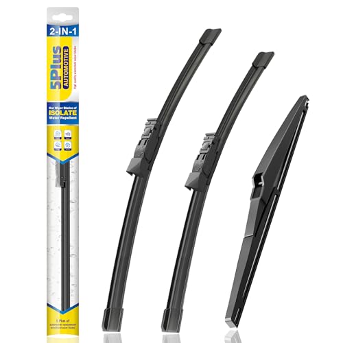 5 PLUS Windshield Wiper Blades Set Replacement for MAZDA CX5 CX9 CX-5 CX-9 2023-2017 Windshield Wipers(Pack of 3) OEM Quality Wiper Blades With Water Repellency Technology-24/18/14
