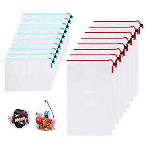18 Pack Toy Storage Reusable Produce Bags - Reusable Mesh Produce Bags for Grocery,Mesh Grocery bags for Vegetable,Fruit and Toys,Reusable Produce Bags Shopping in Produce and Grocery