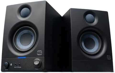 PreSonus Eris 3.5BT 2nd Gen Bluetooth Studio Monitors, Pair — Powered, Active Monitor Speakers for Desktop, Turntable, Record Player, Bookshelf, DJ Speakers