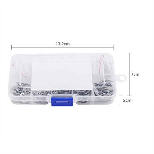 120Pcs 10 Size 304 Stainless Steel E-Clip Retaining Snap Opening Ring Circlip Kit 1.5/2 /3/4/5/6/7/8/9/10Mm With Plastic Box #TOP1