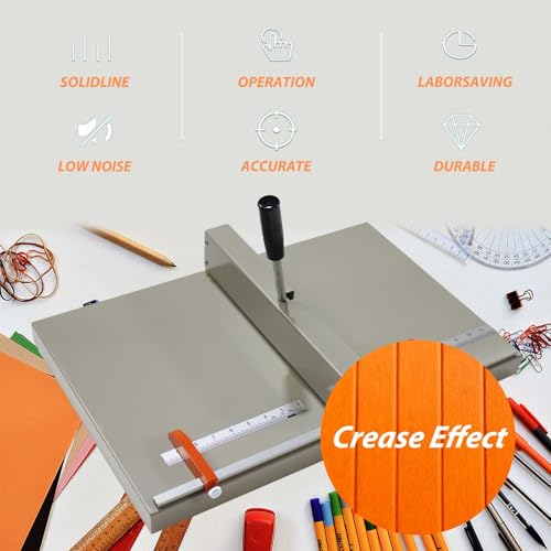 JARYANNIX 14In Manual Creasing Machine, Paper Creaser with Precise Scale & Positioning Blocks, Folding Creaser, Paper Folding Machine for Files, Cards, Brochures, Invitations - Thumbnail 2