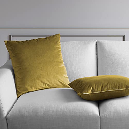 Image of HPD Half Price Drapes Cushion Cover 18 x 18 Heritage Plush Velvet - VPYC-179911-CC18PR - Pair, Peat Green