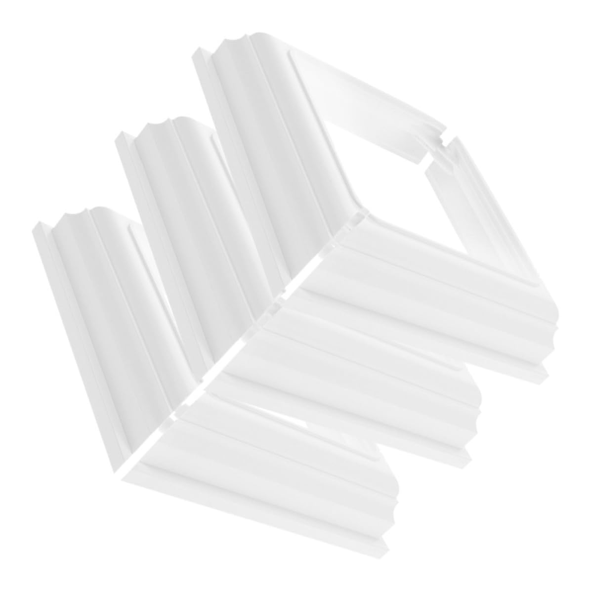 Cubiertas de base para postes de cerca en PVC blanco, pack de 3 embellecedores divididos 8