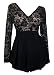 eVogues Plus size Lace Overlay Romper Dress Black - 3X