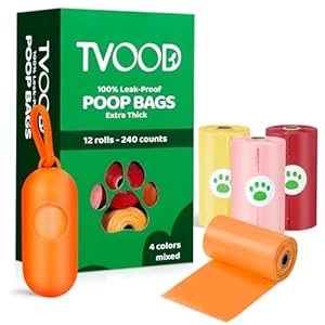 Dog Poop Bags Rolls 240 Count: Doggie Poop Bags with Dispenser – Unscented Dog Bags for Poop | Extra Thick & Leak Proof Doggy Waste Bags