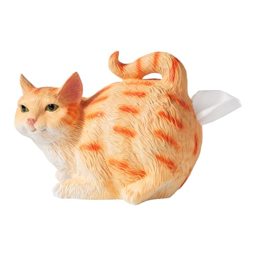 lyanny Porta Fazzoletti Per Gatti A Forma Di Sedere - Porta Fazzoletti Gattino Divertente,Accessorio Decorativo Divertente In Resina Materiale Resistente Ideale Per Arredamento Bagno Sala Da