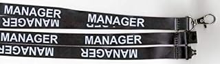 5 Manager Printed Black White Safety Neck Breakaway Leader Business Lanyard for ID Badges: Free UK P&P Ideal for ID Badges!