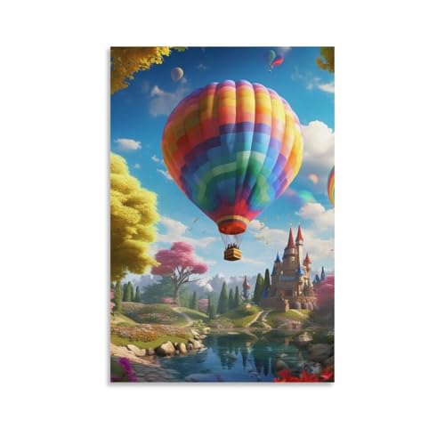 Montgolfière murale TNSGHAVED impression sur toile decoration maison 50x75cm