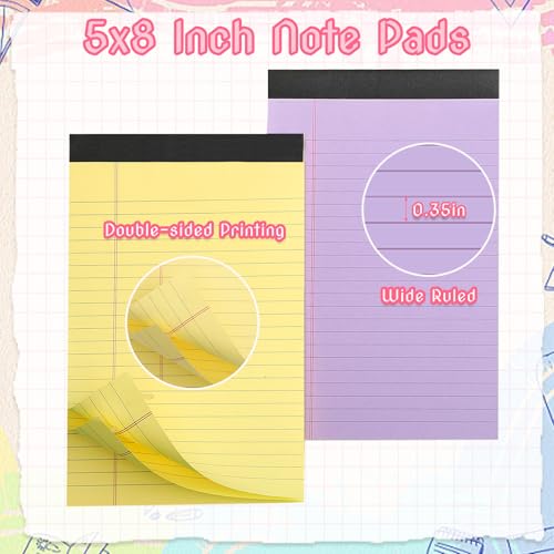 6 Pack Legal Pads Notepad 5 x 8 Inch Note Pads with 30 Sheets Narrow Ruled Lined Scratch Memo Writing Pads for School Office Work Business image 5