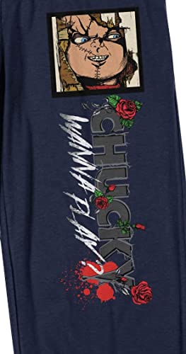 Bioworld Chucky Wanna Play Men's Navy Sleep Pajama Pants2