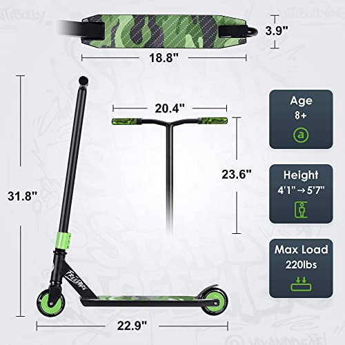 Freedare Complete Pro Scooter Jb-1 Stunt Scooter For Kids 8 Years And Up, Teens, Adults, Trick Scooter For Beginners Green #TOP3