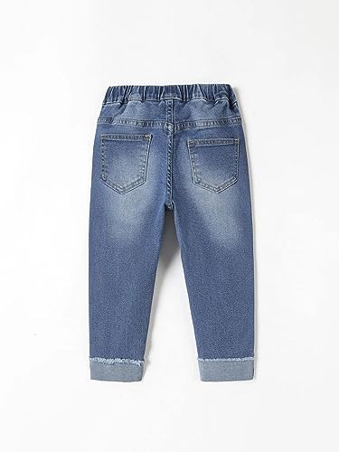 Image of KOTTY Boys Jeans - Regular to Slim Fit,Elastic Waistband,Mid Rise,Straight or Tapered Leg,Stretchable Denim
