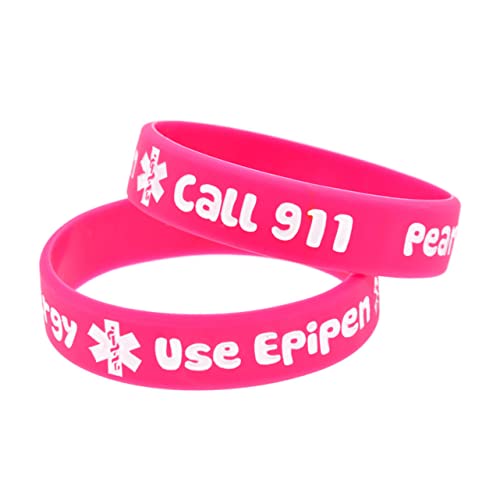UPKOCH 4Pcs Alert Bracelets Wristbands with Peanut Warning for Comfortable Wear Durable Design for Parties and Goody Bags