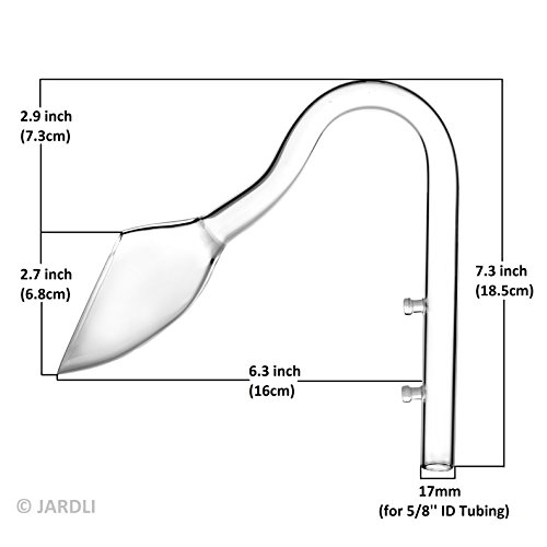 Jardli Glass Lily Pipe Inflow & Violet Outflow - Aquarium Planted Tank Aquascaping (17Mm For 16/22Mm (5/8'' Id) Tubing) #TOP1