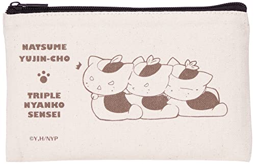 ライセンスエージェント 夏目友人帳 フラットポーチ Ver.2 デザイン04(トリプルニャンコ先生/B)