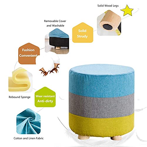 Tabouret repose-pieds ottoman en lin 28x28cm