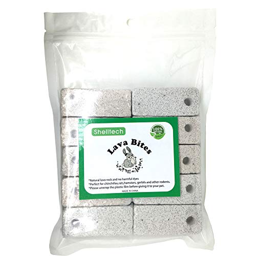 Shelltech 10 Pack Small Animal Lava Bites, Hamster Chew Toys Chew Treats Teeth Grinding Block For Hamster Empress Chinchilla #TOP5