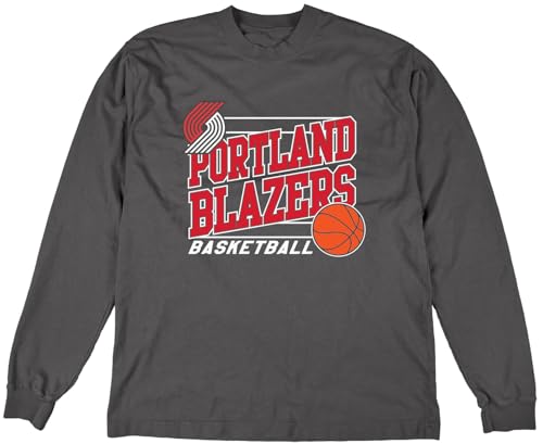 Portland Trail Blazers NBA Officially Licensed Long Sleeve T-Shirt Throwback, Large Team Color