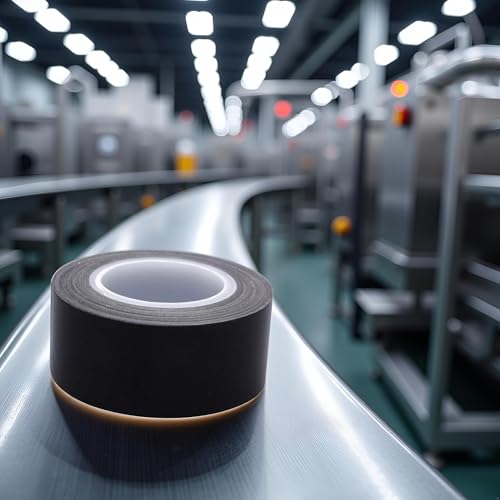 Image of 1Roll 1 inch x10m Black PTFE Teflon Tape Nonstick Tape 500℉ High-Temp Fiberglass Adhesive Tape High Temperature Tape