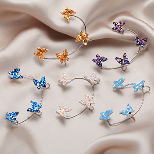 Butterfly Cuff Earrings For Women Non Piercing Hook Clip On Ear Cuffs Wraps Climber Earrings Teens #TOP3