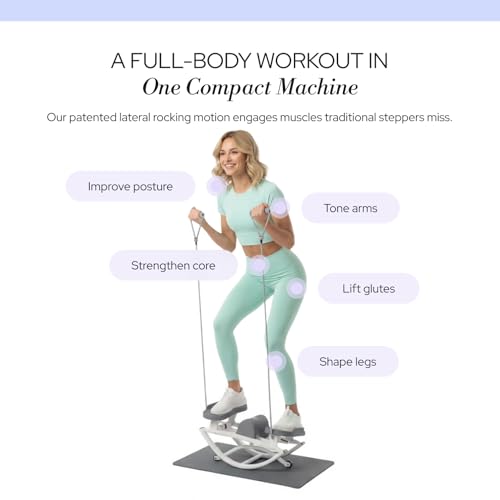 Image of The Rock Stepper - Side to Side Rocking Stepper Machine for Home Workouts - Low Impact Indoor Cardio Leg Glute and Core Training - Quiet Compact Step Rocker Exercise Equipment