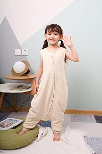 Toddler Sleep Sack, Merino Wool Baby Sleep Bag, Organic Cotton Outer, 4 Season Baby Wearable Blanket With Legs | 18-30 M Creamy Yellow #TOP3