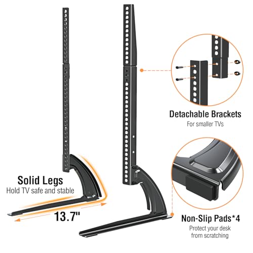 Image of ELIVED Universal Table Top TV Stand for Most 32 to 70 inch LCD LED Plasma Flat Screen TVs, TV Base Height Adjustable Leg Stand Holds up to 88 lbs, VESA up to 800x600mm, YD1024