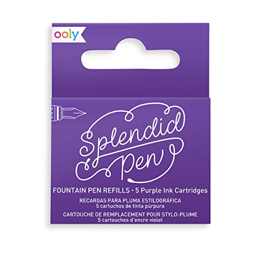 Ooly Splendid Fountain Pen Ink Refills - Set of 5 Cartridges - Purple