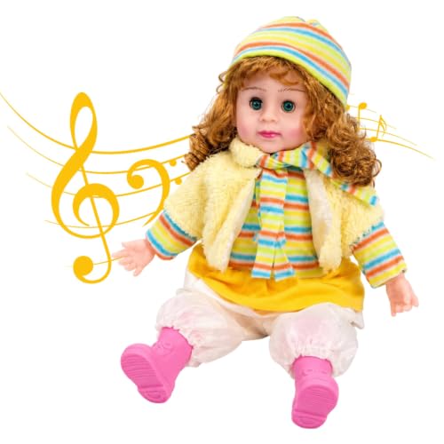 Image of SHAKTISM Poem Doll Small Singing Songs Doll - 50 cm Big Size Musical Plush Soft Doll with Sound, Cute Clothing Doll Toy for Kids & Toddlers, Gift for Girls Age 1-6 Years (Yellow)