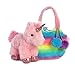 Aurora® Fashionable Fancy Pals™ Rainbow Unicorn™ Stuffed Animal - Plush with Stylish Purse for Dress Up Fun - Perfect for Kids 3+ Years, Costumes, and Birthdays - Multicolor 7 Inches