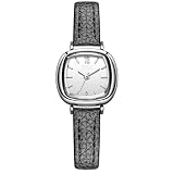 Orologio semplice al quarzo da donna impermeabile rosso(Silver black)