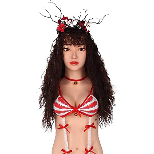 Bodysuit silicone peito falso traseiro hip efeito com rosto e cabeça para transgêneros prótese artif