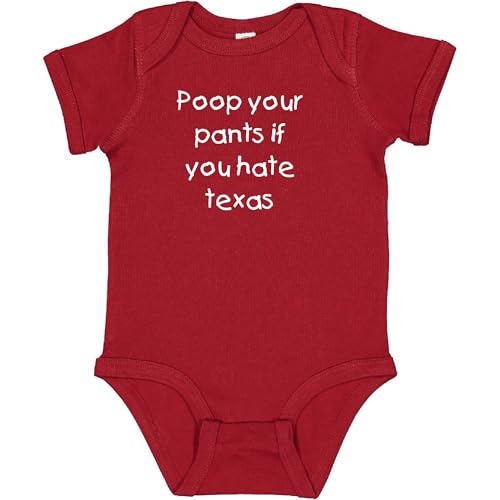 Image of Campus Originals Oklahoma Fan Poop Your Pants if You Hate Texas Funny Baby Bodysuit Shower Gift (6 Months)
