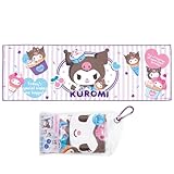 ひんやり 冷感 クールタオル ケース付き クロミ ストライプ ロング 90×30cm 冷感タオル 冷却タオル 子供 キッズ 小学生 キャラクター 首 スポーツ 人気 携帯 サンリオ Kuromi