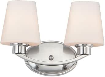 Maxim Lighting 11832SWSN Shelter-2 Light Bath Vanity-13 Inches Wide by 9.5 inches high, Finish Color: Satin Nickel