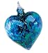 Glass Eye Studio Hand Blown Glass Heart Ornament - Blue Mosaic