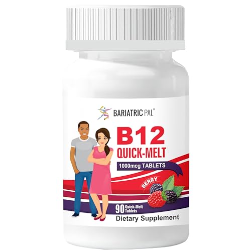 BariatricPal 1,000mcg B12 Sugar-Free Quick Melts (90 Count) - Berry
