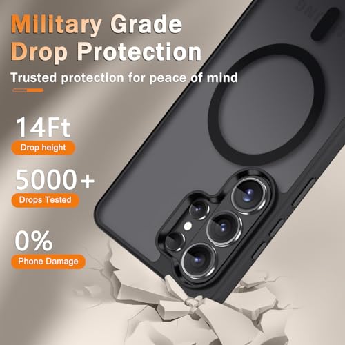 Image of for Samsung Galaxy S26 Ultra Case, Matte Magnetic Phone Cover, Black | Fit for MagSafe, Screen Protector included, Shockproof Military Grade Protection, Translucent Frosted Back