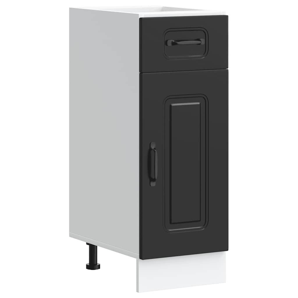 vidaXL Kitchen Base Cabinet Kalmar Black Engineered Wood, sink base cabinet, base kitchen cabinet with drawer, sink base unit — image 1