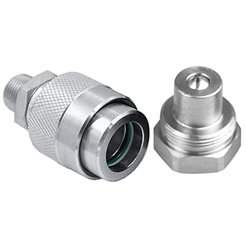 3/8" Hydraulic Quick Coupler Set Replaces Enerpac C-604,Connect And Disconnect Under 10,000 Psi Pressure, With 2 Dust Caps #TOP3