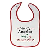 Toddler & Baby Bibs Burp Cloths Made in with Parts Made in America with Italian Parts A Cotton Baby Items for Baby Girl & Boy White Red Design Only