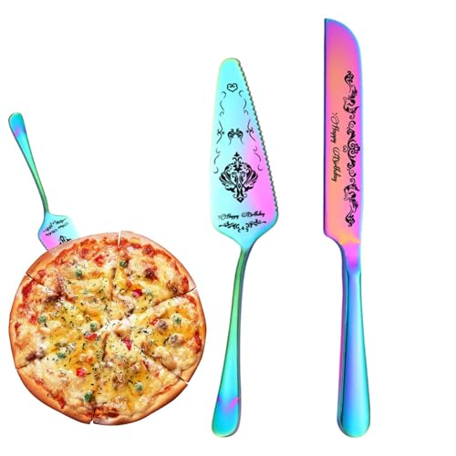 Paletta per torta in acciaio inox, set di servizio per torta, posate di servizio, set di servizio per torta, taglierina e set di pala per torta - elegante e bella spatola per torta collo