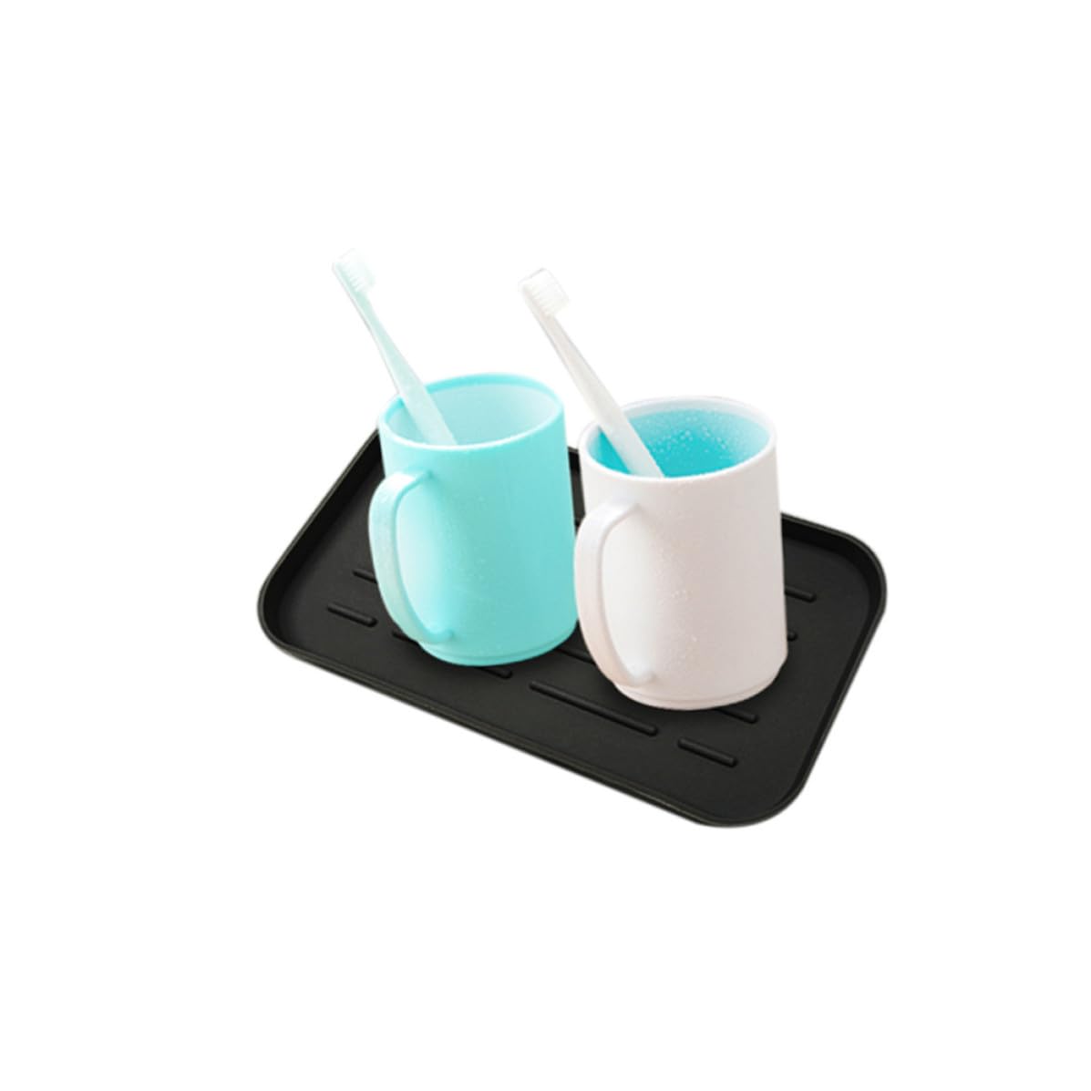 Mikikit Vassoio Scolapiatti e Facile da Lavare in Silicone Scanalature Profonde, Tappetino Drenante Portatile per Lavello Cucina e Banco Bar