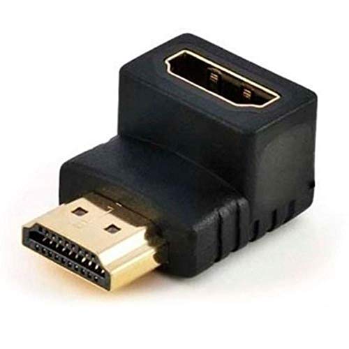 Adaptador Plug HDMI Macho para HDMI Fêmea em L 90 Graus