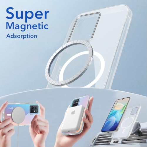 Image of Jkobi Lifetime Anti-Yellow MagSafe Compatible Clear Back Cover Case for Vivo Y75 5G | Y55 5G (Sleek Hard Crystal | Shockproof and Camera Protection)