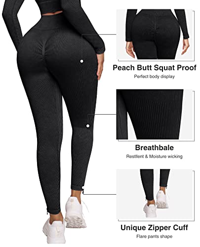 Feelingirl Women 2 Piece Workout Outfits Sports Seamless Leggings Yoga Gym Active Sweatsuits X-Large #TOP2